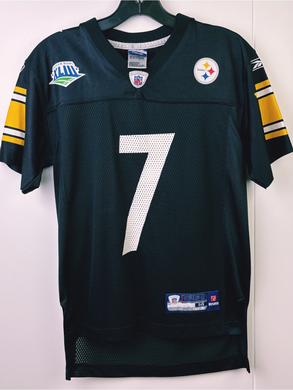 Reebok Ben Roethlisberger #7 Steelers Super Bowl XLIII Jersey Youth M 10-12